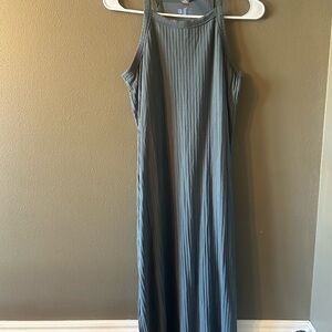 Shebird Blue/Gray Sleeveless midi sundress